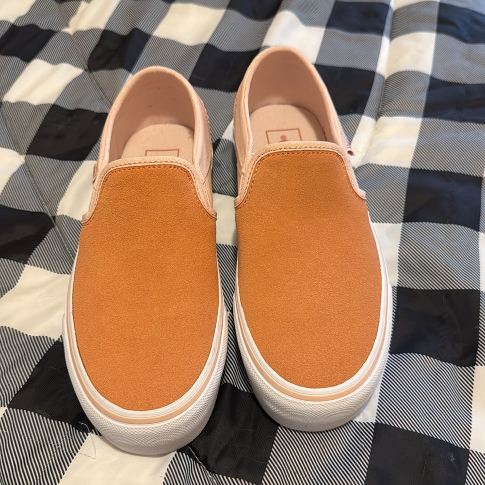 Vans color block peach asher platform